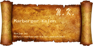Marberger Kelen névjegykártya